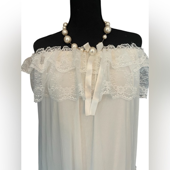 vintage lace Romantic Bridgerton  inspired Regency Era night gown garden whimsy - Picture 3 of 10